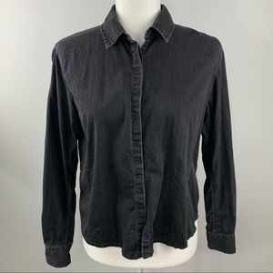 Madewell Washed Black Button Down Shirt Small